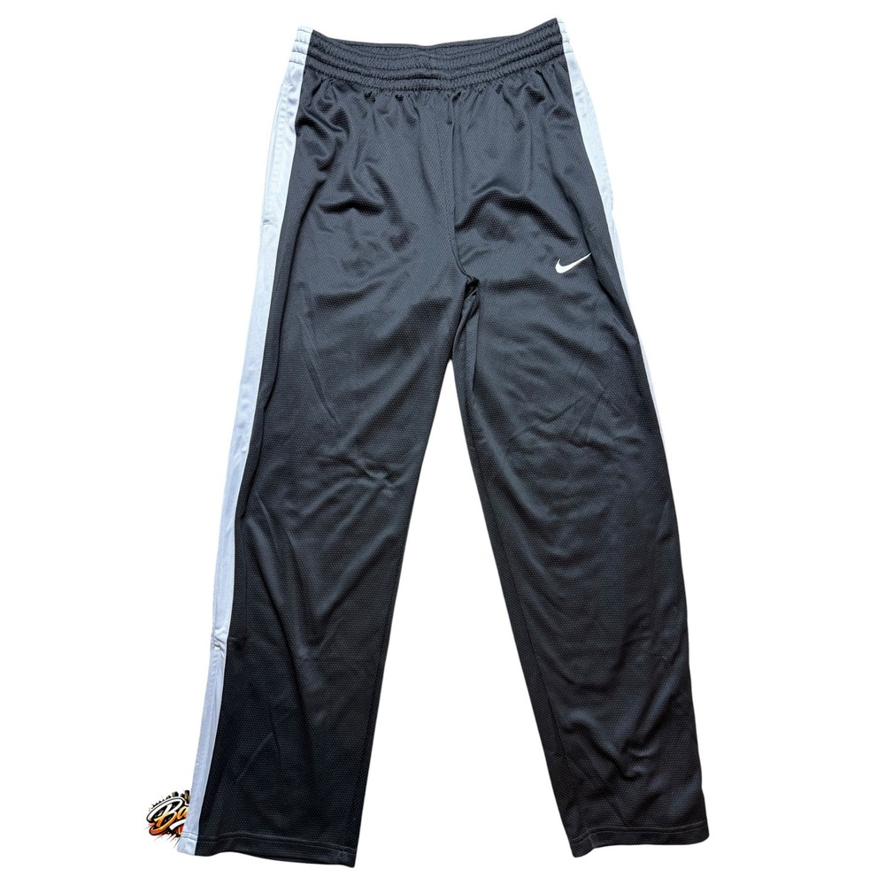 Nike Men's Dri-FIT Mesh Track Pants Black Silver Ankle Zip 586224-011 Size M